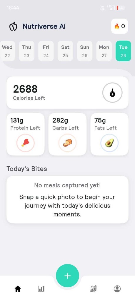 NutriverseAI Home Dashboard